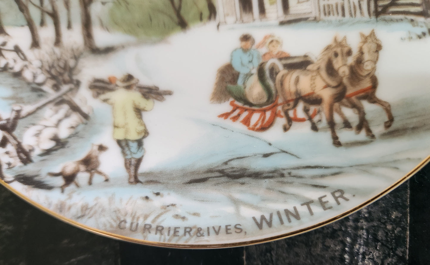 Bowerbird Cottage Currier & Ives Four Seasons Plates