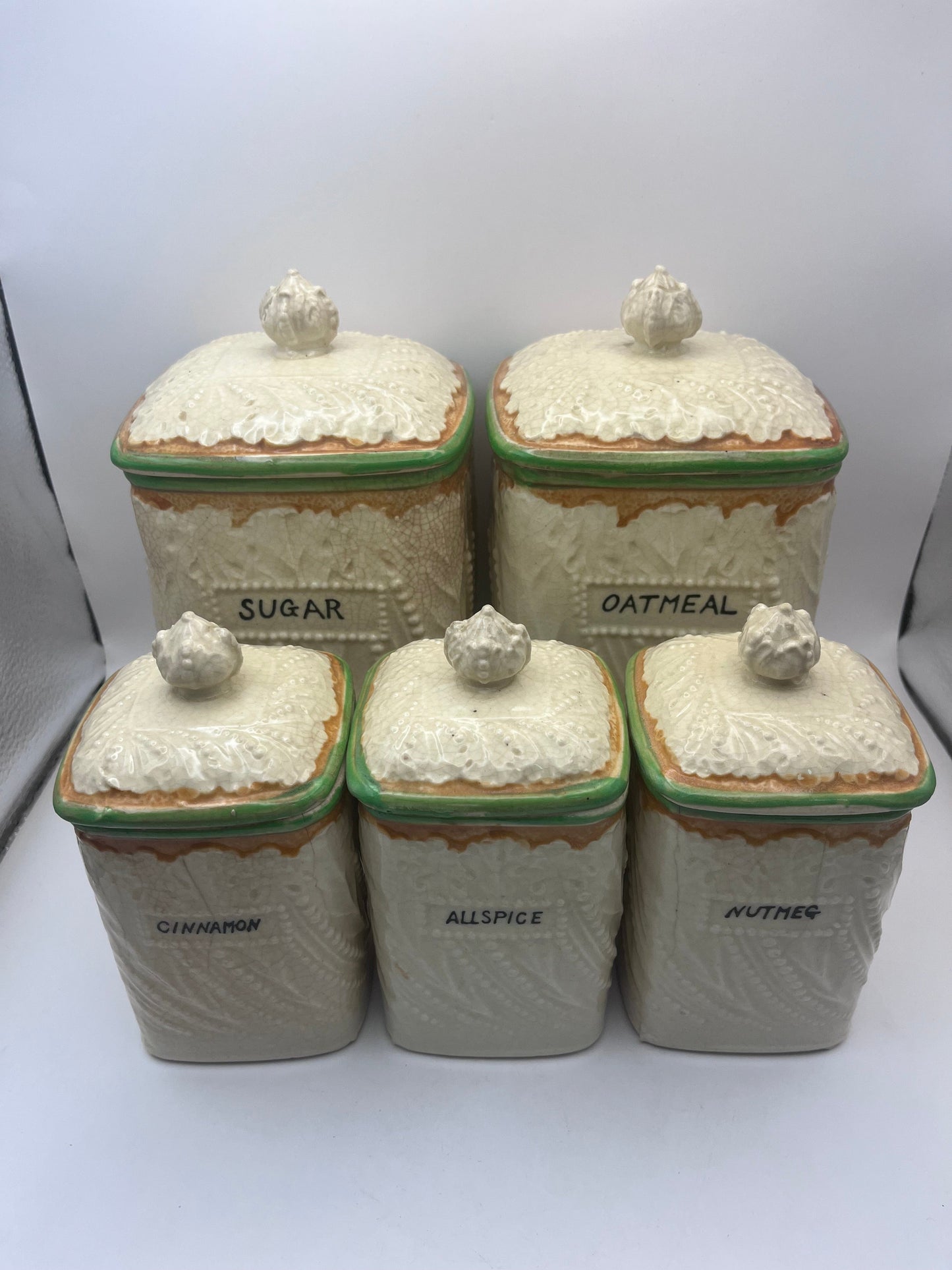 Bowerbird Cottage Kitchen Canisters set (5)
