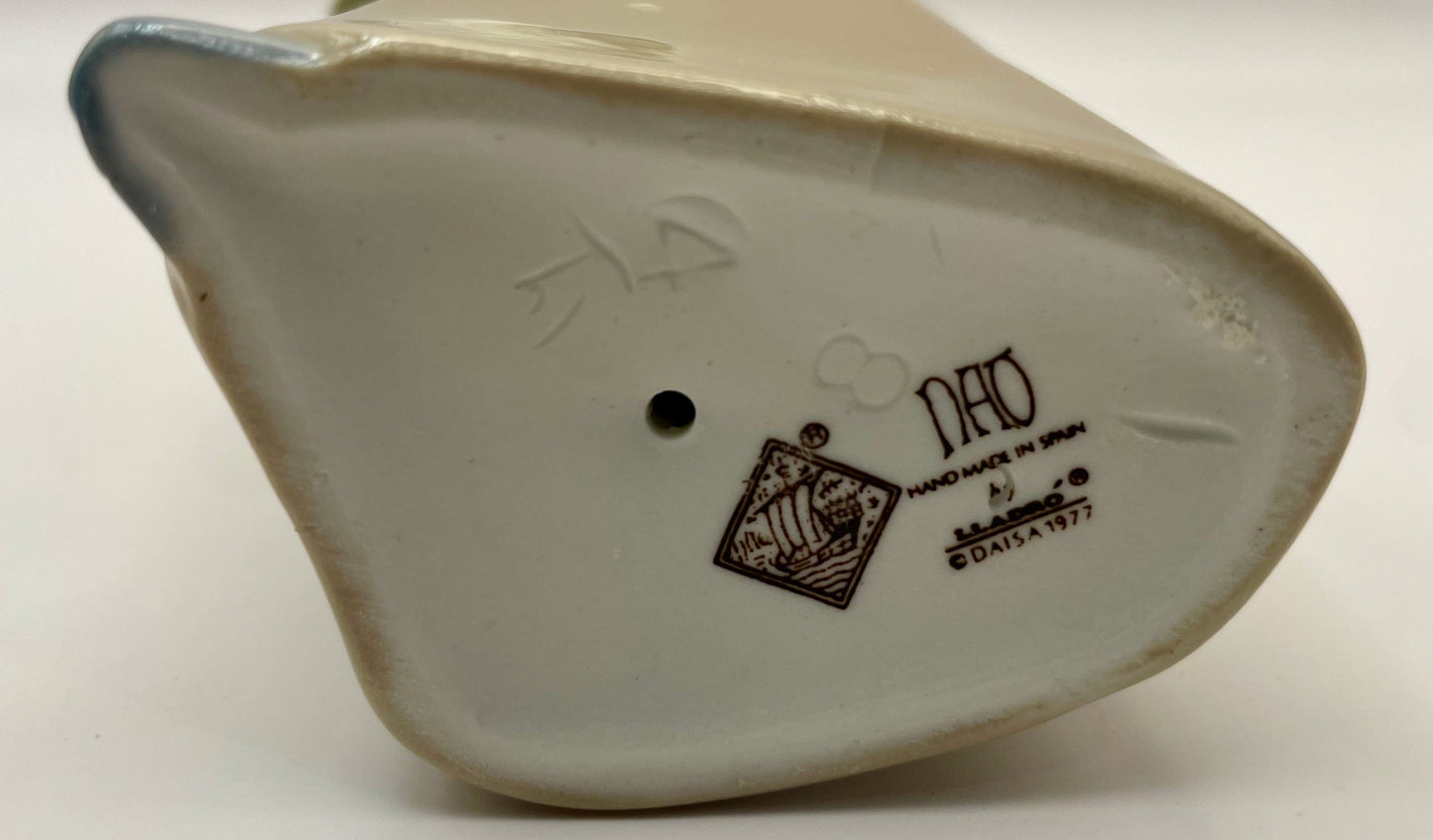 Bowerbird Cottage NAO Porcelain Statuette of Woman in Shawl Holding Rabbit