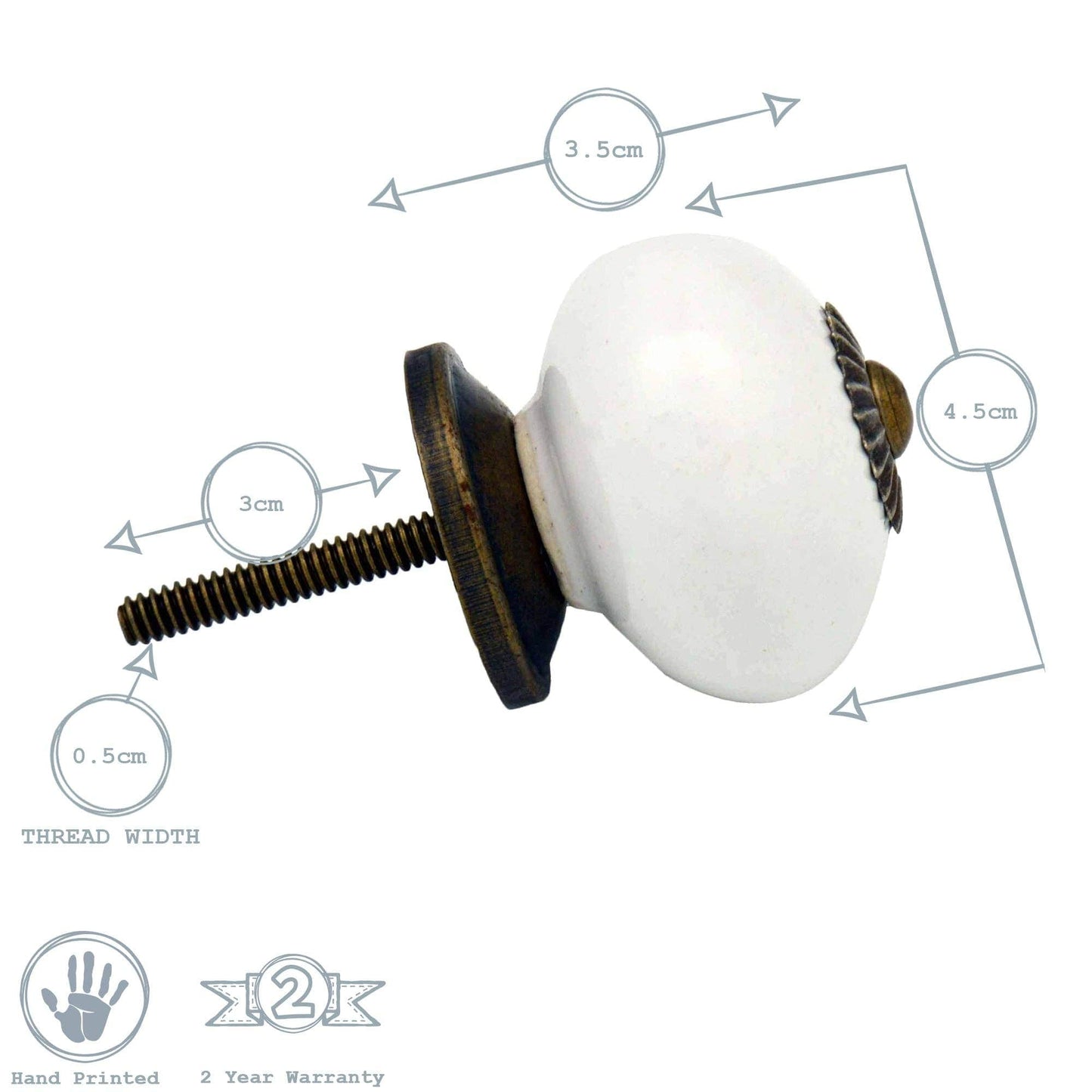 Rinkit Pty Ltd Nicola Spring Round Ceramic Drawer Knob - Yellow TR-NS-DK116