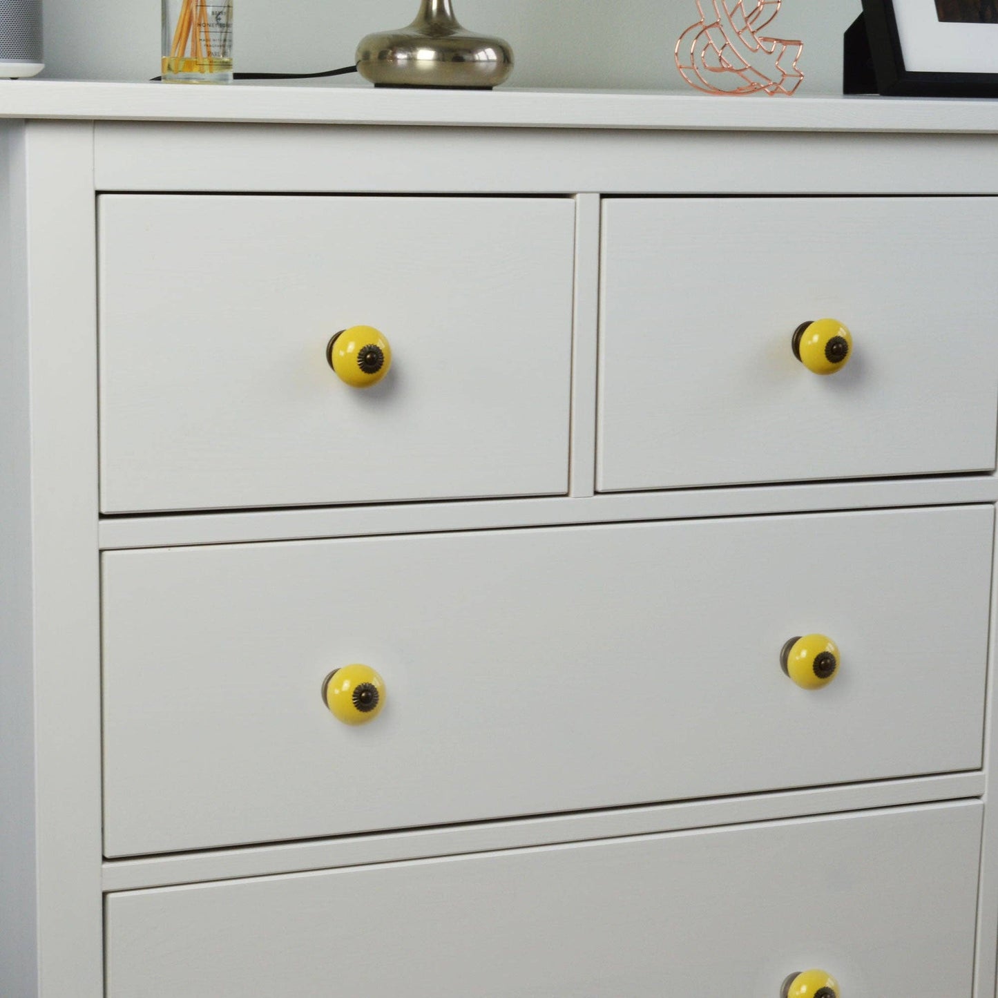 Rinkit Pty Ltd Nicola Spring Round Ceramic Drawer Knob - Yellow TR-NS-DK116