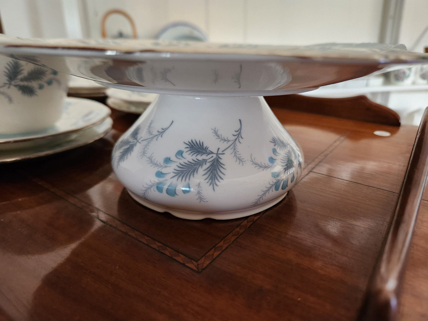 Bowerbird Cottage  Aynsley 'Las Palmas' Cake Stand / Tea Set (3 place + ) Blue Floral