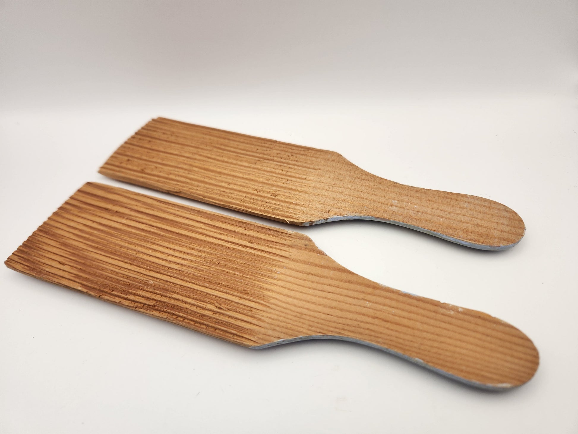 Bowerbird Cottage  Butter Pats - Decorative painted handles - Blue with lemon like motif