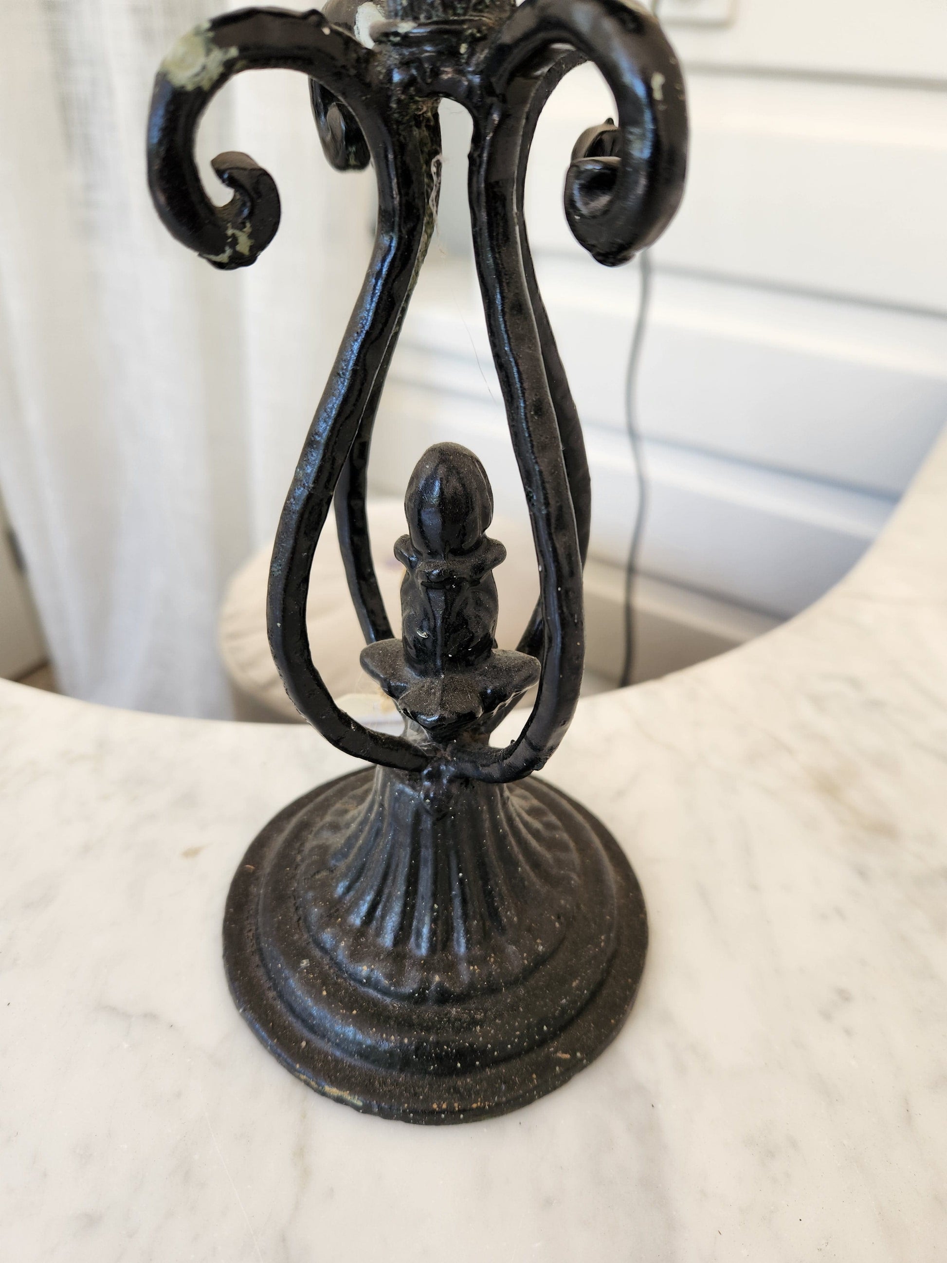 Bowerbird Cottage  Cast Iron Candelabra