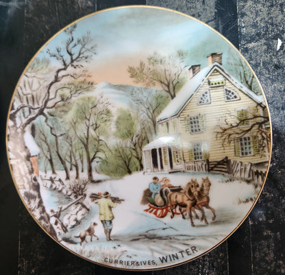 Bowerbird Cottage  Currier & Ives Four Seasons Plates