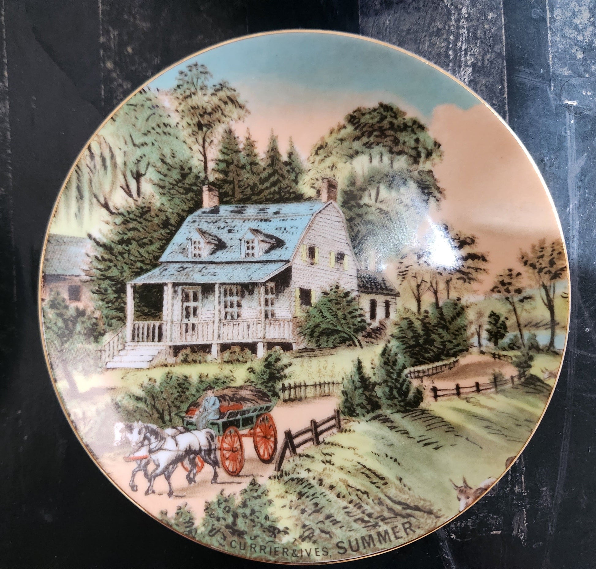 Bowerbird Cottage  Currier & Ives Four Seasons Plates