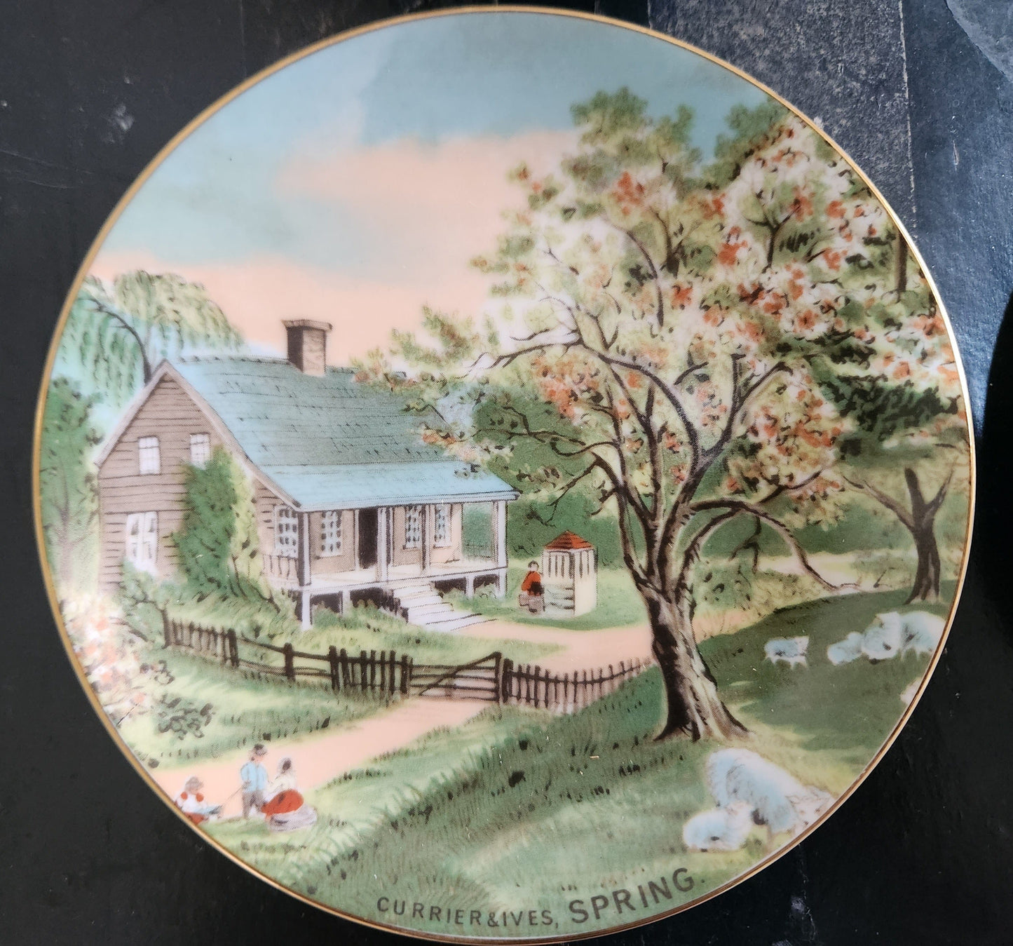 Bowerbird Cottage  Currier & Ives Four Seasons Plates