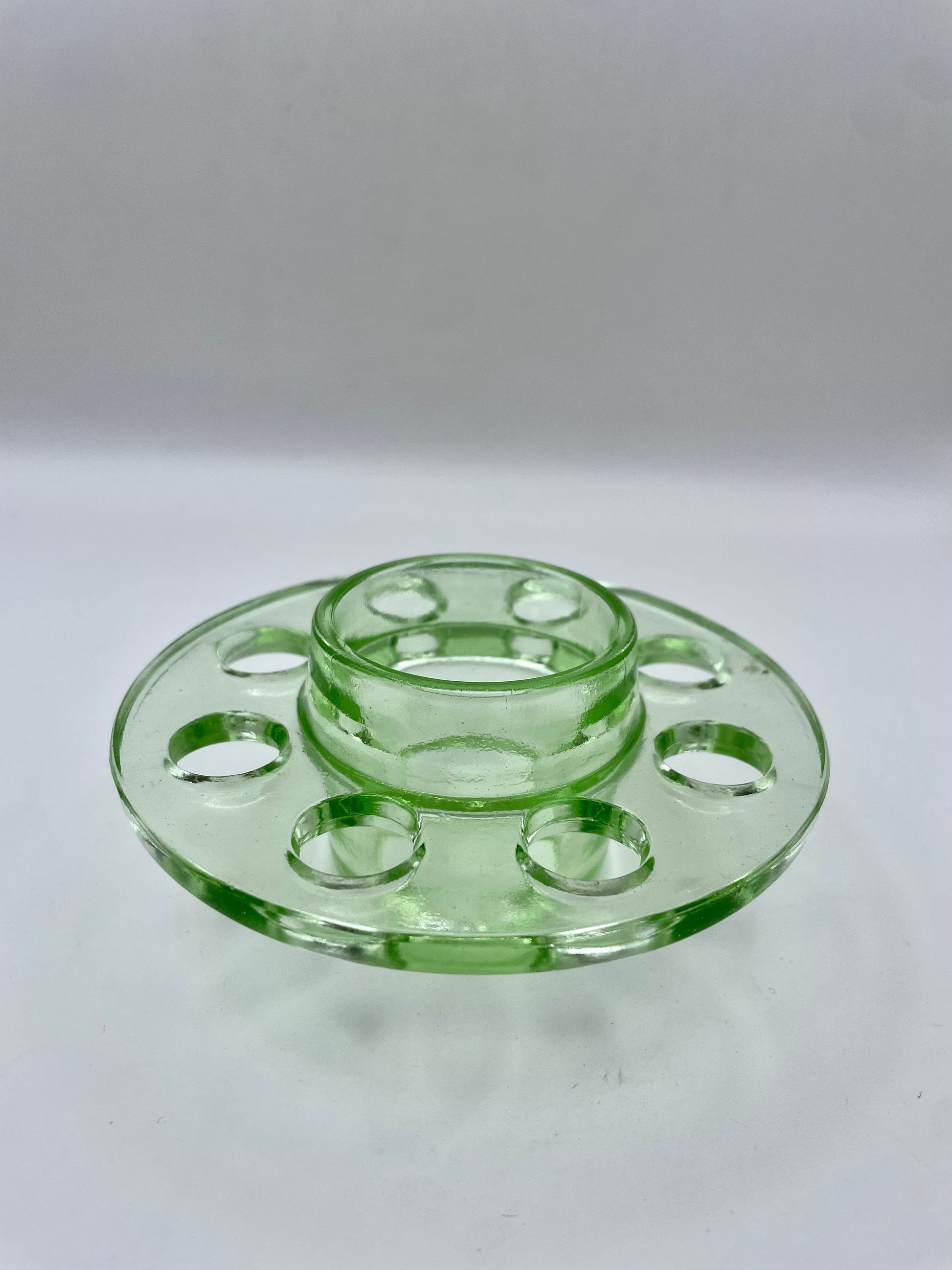 Bowerbird Cottage  Green Glass Flower Frog