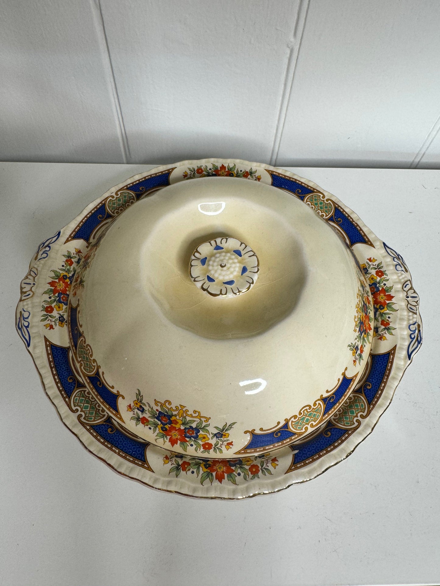 Bowerbird Cottage  Grindley Tureen - Floral Blue Detail - England