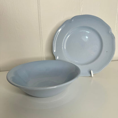 Bowerbird Cottage  Johnson of Australia- Blue Side plate and Bowl set