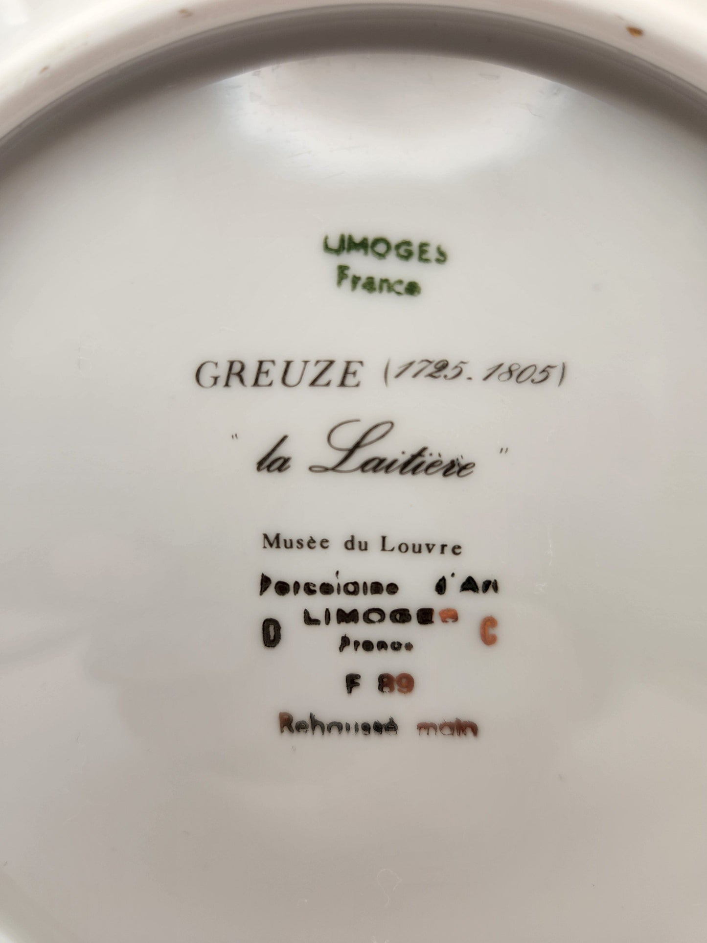 Bowerbird Cottage  Limoges 'La Laitiere' Decorative Plate (Greuze Musee de Louvre F89)