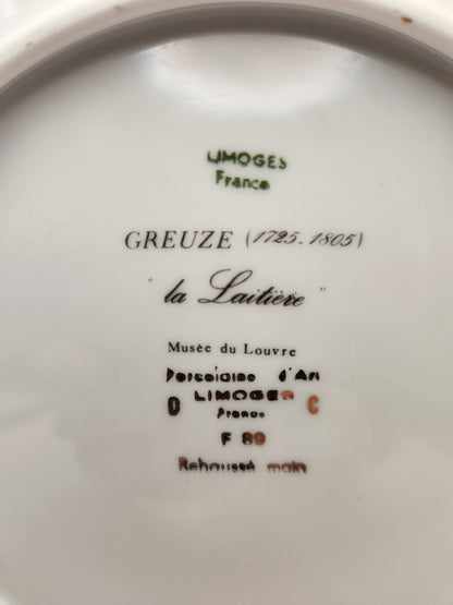 Bowerbird Cottage  Limoges 'La Laitiere' Decorative Plate (Greuze Musee de Louvre F89)