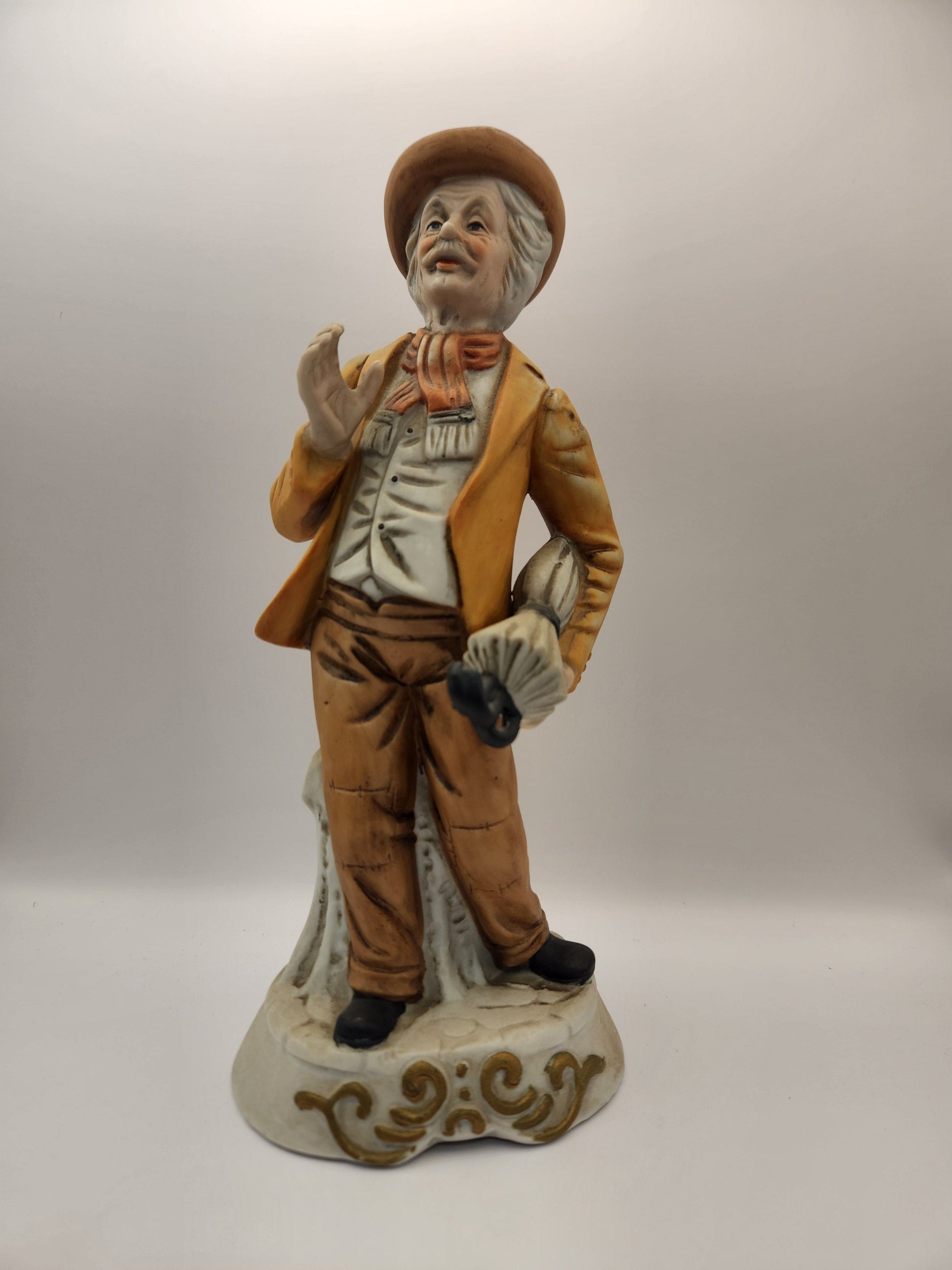 Bowerbird Cottage  Porcelain Figurine - Old Man w/ Umbrella