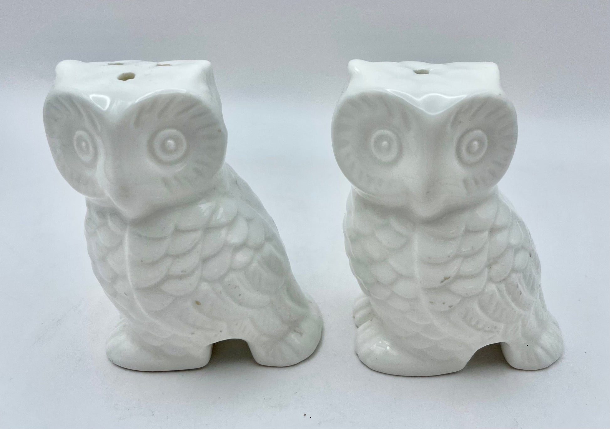 Bowerbird Cottage  Porcelain Owl Salt and Pepper Shakers