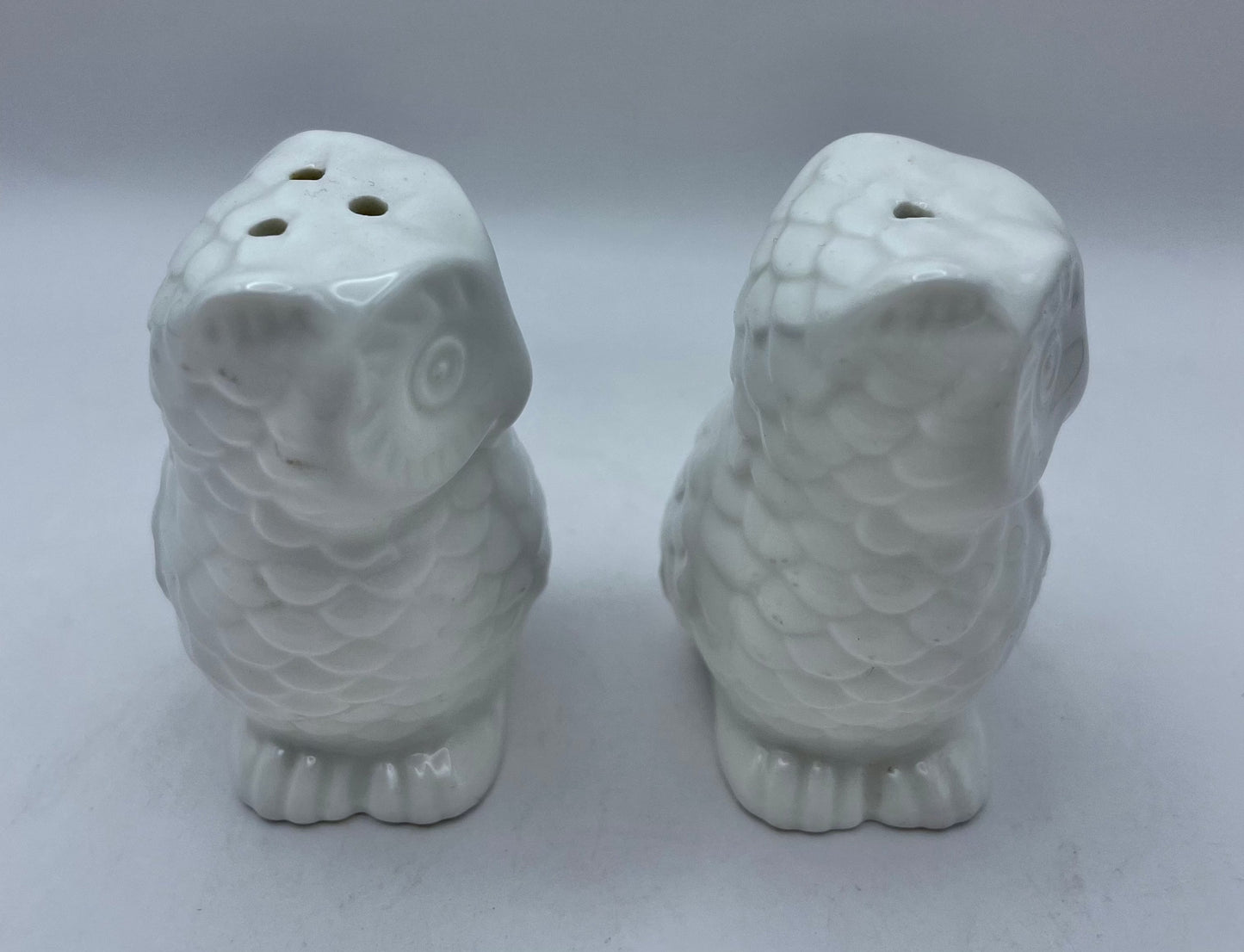 Bowerbird Cottage  Porcelain Owl Salt and Pepper Shakers