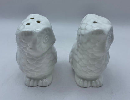 Bowerbird Cottage  Porcelain Owl Salt and Pepper Shakers