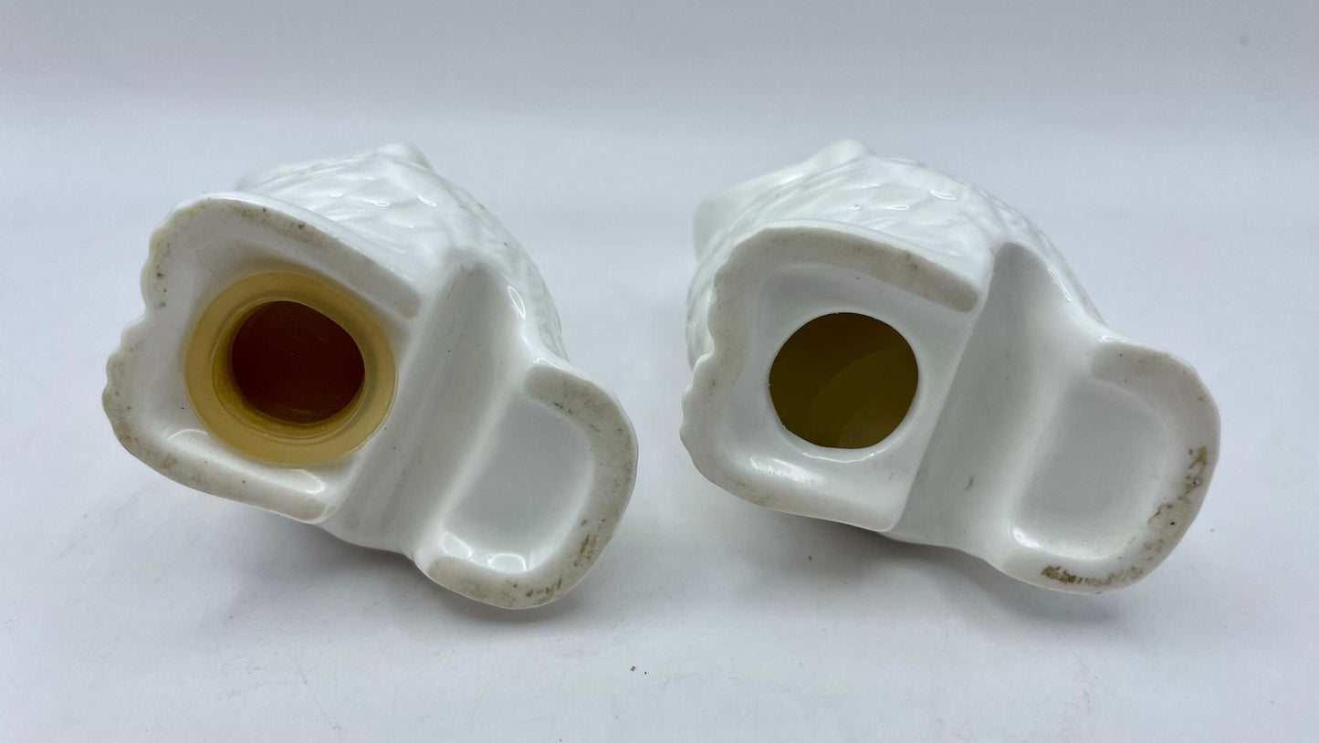 Bowerbird Cottage  Porcelain Owl Salt and Pepper Shakers