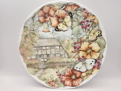 Bowerbird Cottage  Royal Albert Decorative Plate Butterfly Garden Artist: Carole Turner