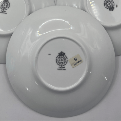 Bowerbird Cottage  Royal Worcester Woodland Demi Cup & Saucer Coffee Set (4 Cups/3 Saucers)