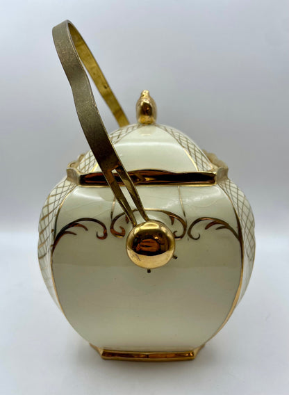 Bowerbird Cottage  Sadler Porcelain Gilded Floral Biscuit Barrel