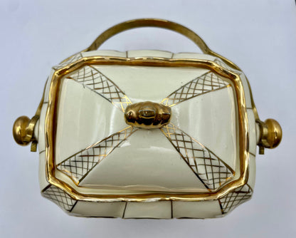 Bowerbird Cottage  Sadler Porcelain Gilded Floral Biscuit Barrel