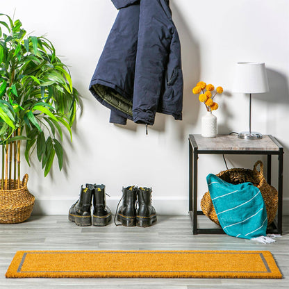 Rinkit Pty Ltd Nicola Spring Coir Double Door Mat - 120 x 40cm - Grey Inset TR-NS-PH202447