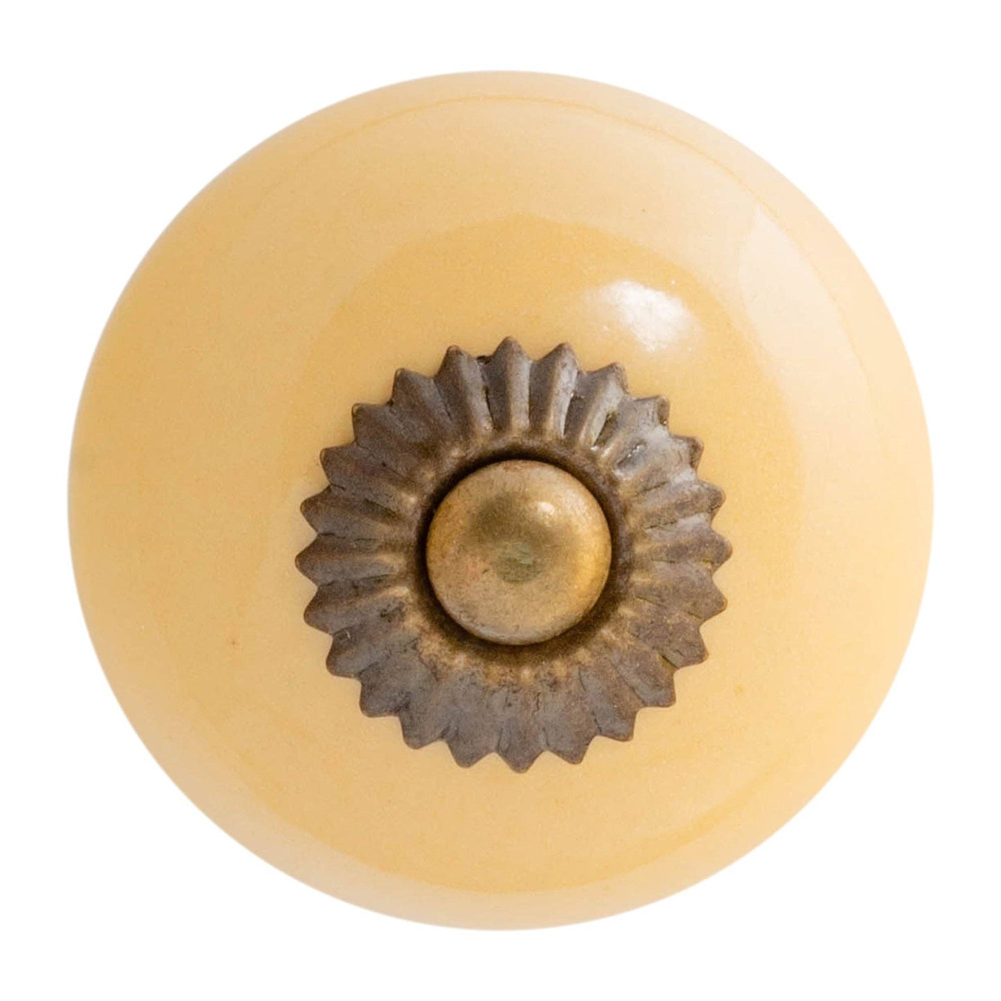 Rinkit Pty Ltd Nicola Spring Round Ceramic Drawer Knob - Yellow TR-NS-DK116