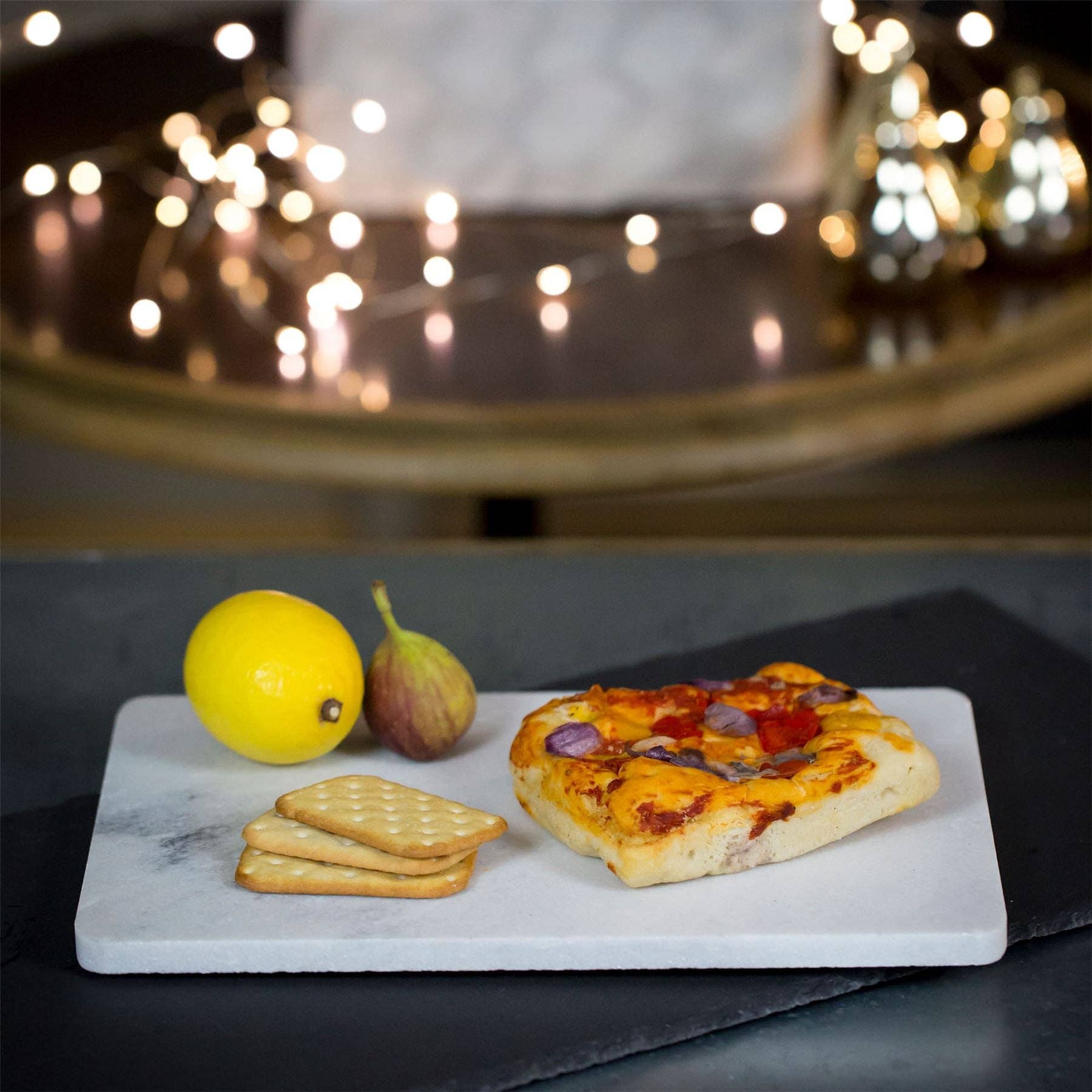 Rinkit Pty Ltd Rectangle Marble Chopping Board - 30cm - White TR-AT-TNH521