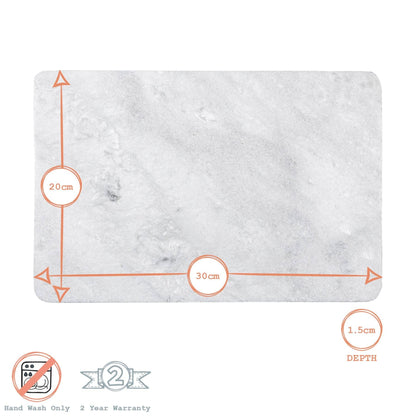 Rinkit Pty Ltd Rectangle Marble Chopping Board - 30cm - White TR-AT-TNH521