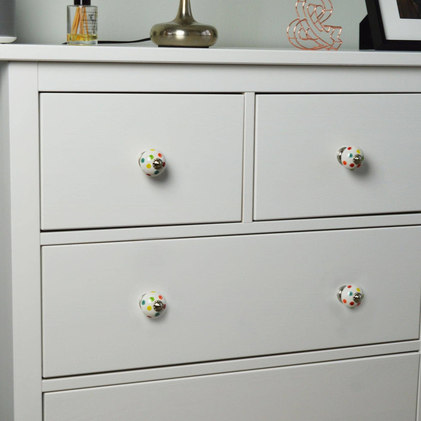 Rinkit Pty Ltd Round Ceramic Drawer Knob - Polka Dot TR-NS-DK148