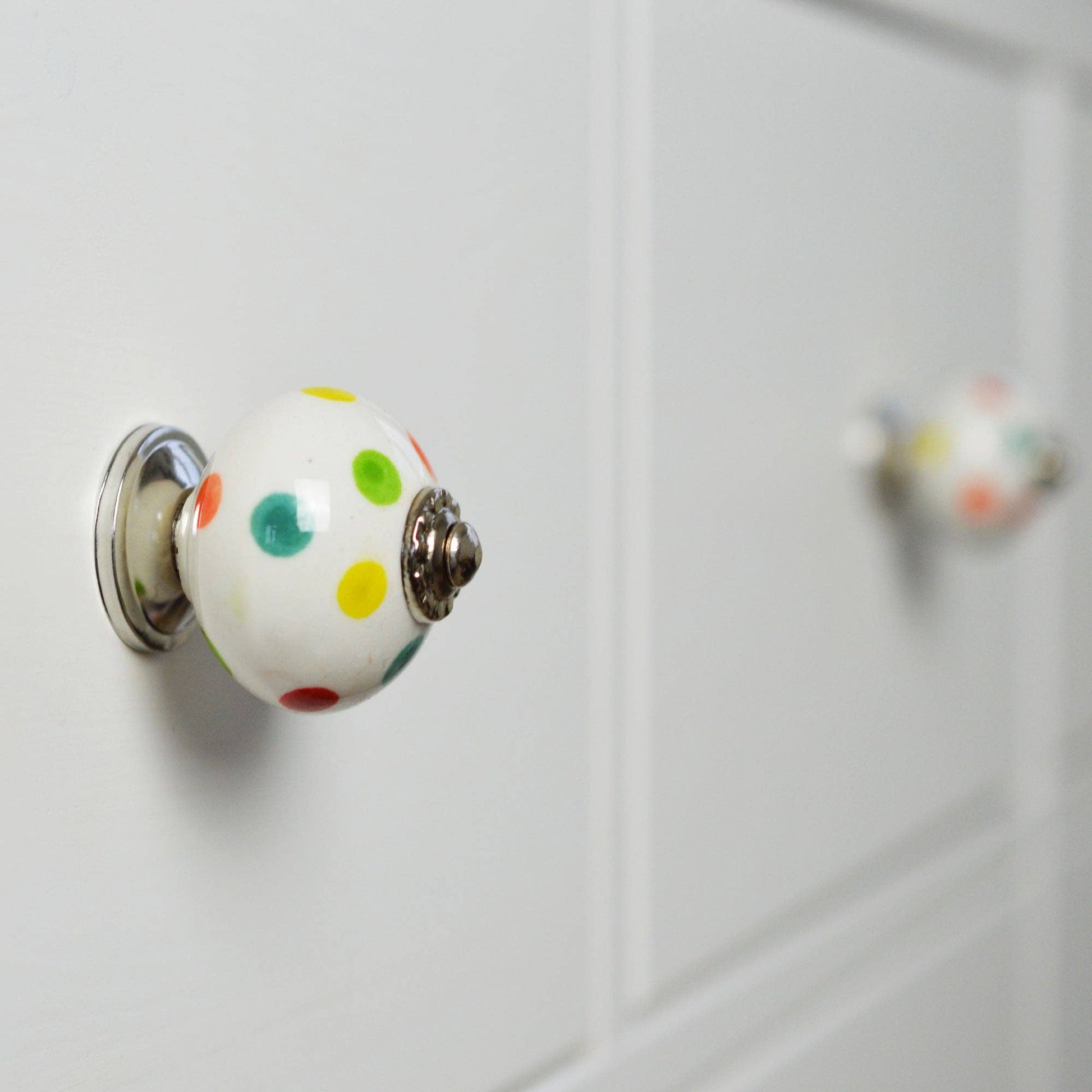 Rinkit Pty Ltd Round Ceramic Drawer Knob - Polka Dot TR-NS-DK148