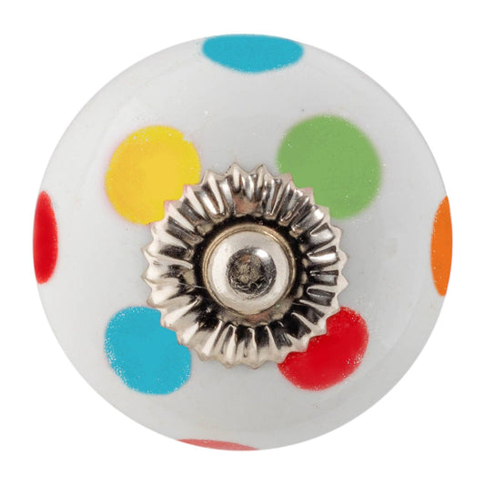 Rinkit Pty Ltd Round Ceramic Drawer Knob - Polka Dot TR-NS-DK148