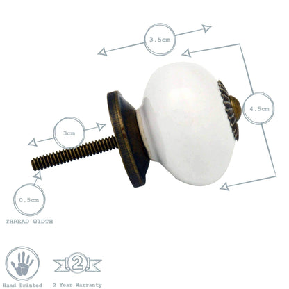 Rinkit Pty Ltd Round Ceramic Drawer Knob - White TR-NS-DK111