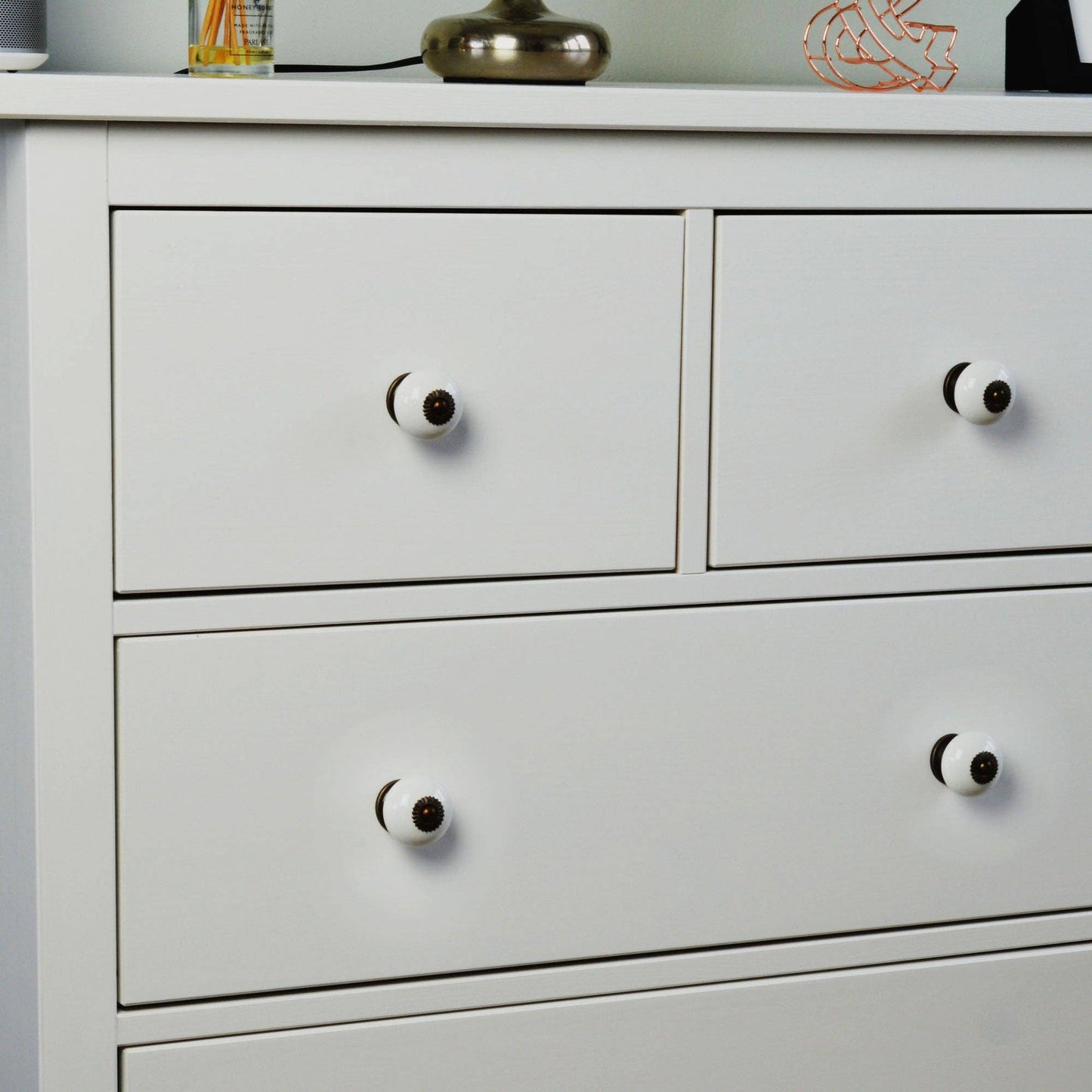 Rinkit Pty Ltd Round Ceramic Drawer Knob - White TR-NS-DK111