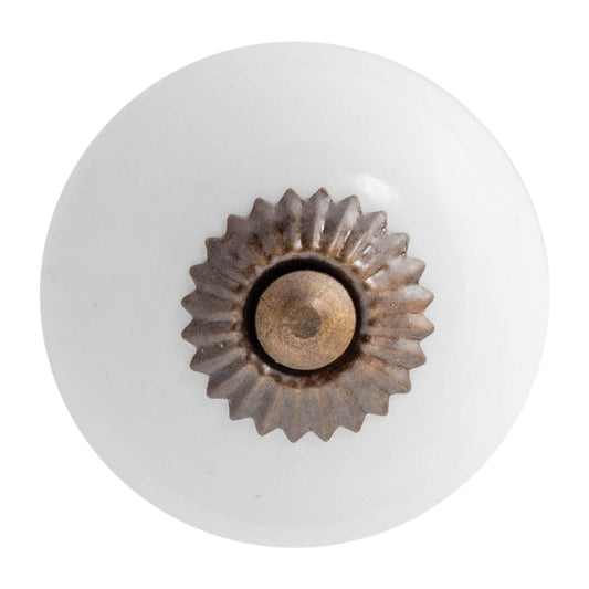 Rinkit Pty Ltd Round Ceramic Drawer Knob - White TR-NS-DK111